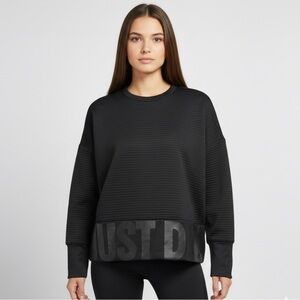 Nike Dri-Fit Training Black Crew Top Sweatshirt CD8991-010 Women Size S